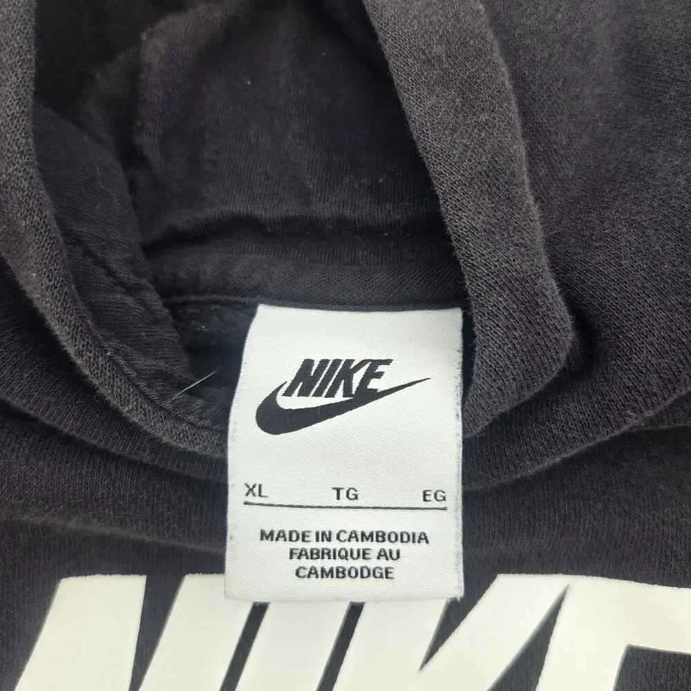 Nike Youth Spellout Hoodie Size XL Black Vintage Athletic